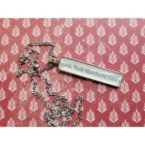 Nash Hawthorne pendant necklace made with The Inheritance Games book pages